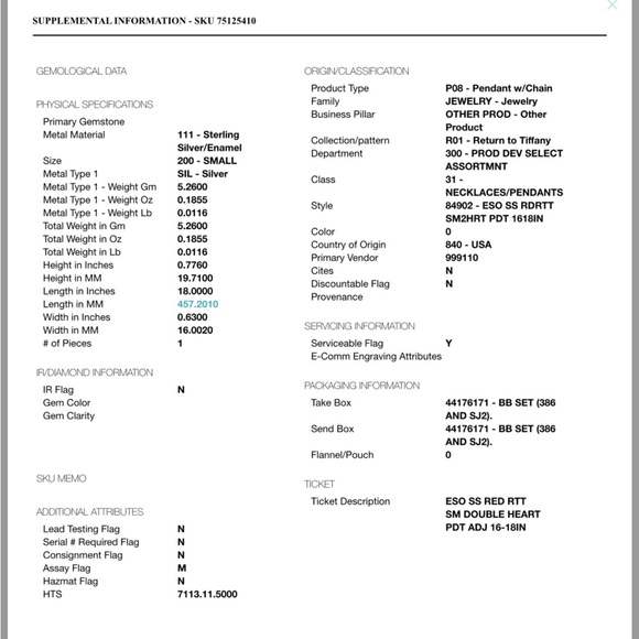 Tiffany & Co RTT discontinued bigger double hearts pendant. - Picture 5 of 7